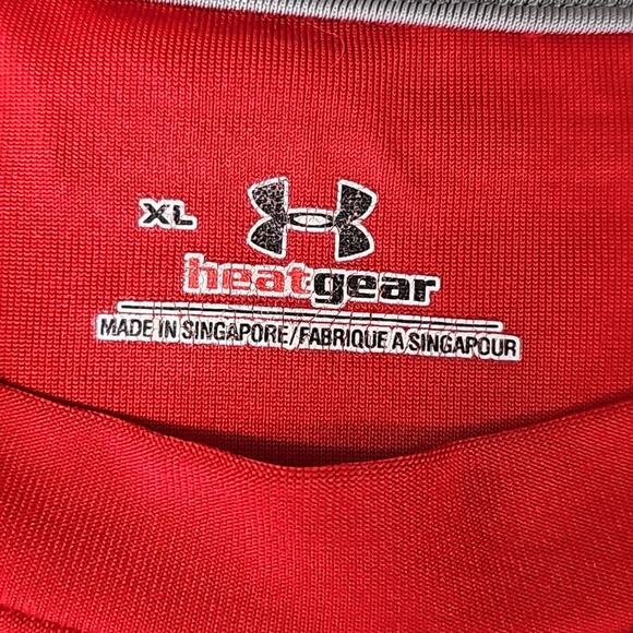 Under Armour Heatgear Mens Sz XL  Red Short Sleeve Tee Shirt - Picture 4 of 9